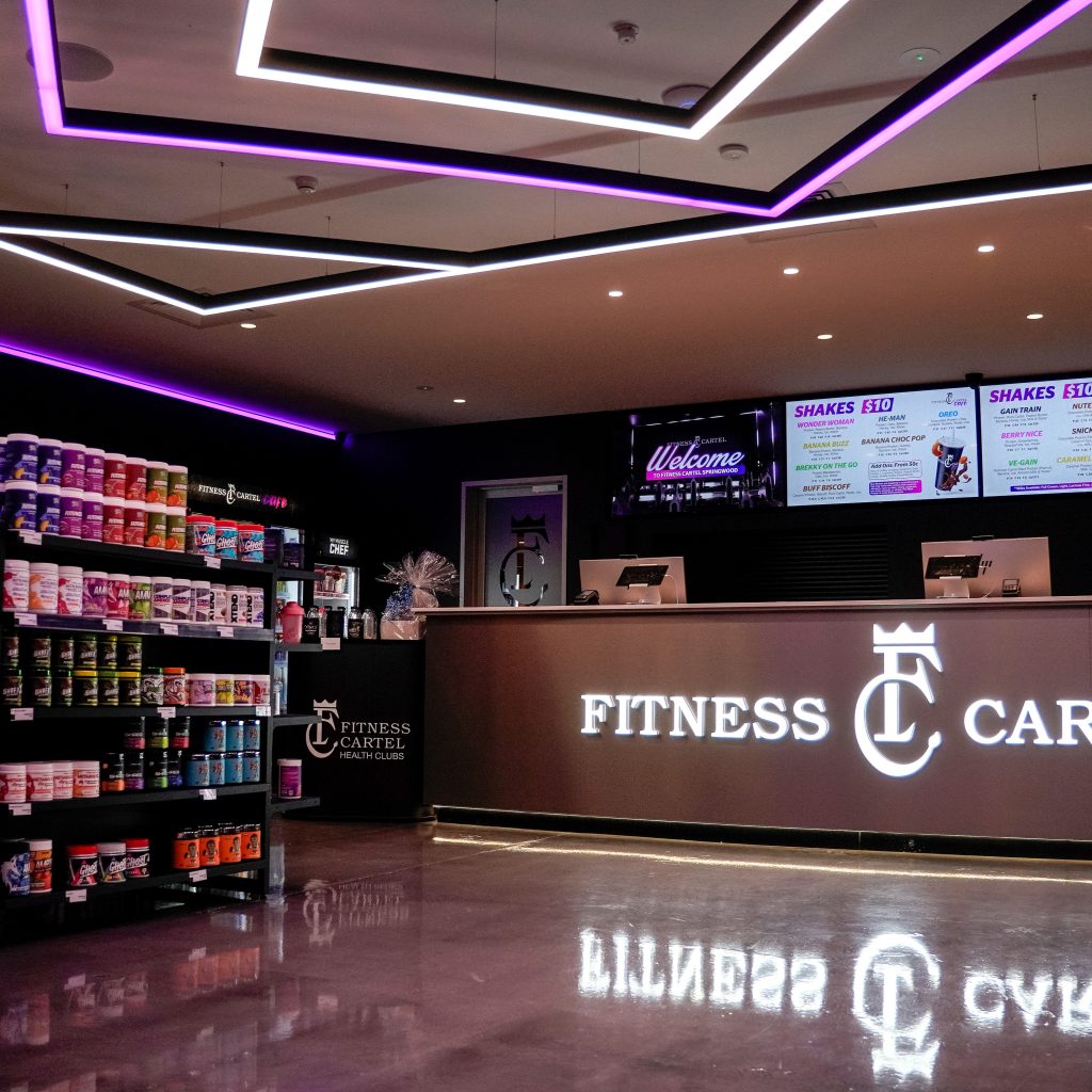 Springwood gym front desk and nutrition shop